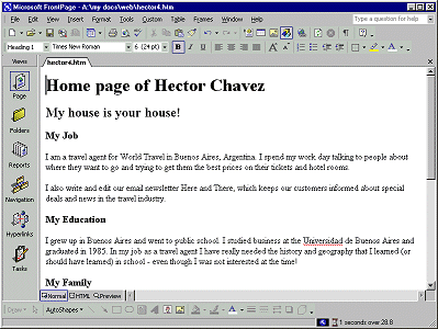 hector4.htm displayed in FrontPage