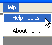 Paint Help menu (WinXP)