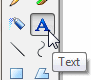 Button: Text tool in Paint - selected (Vista)