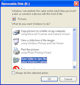 Dialog: what to do with a USB device