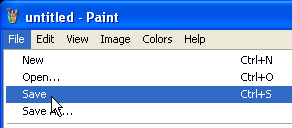 Menu: File > Save (PaintP (WinXP)