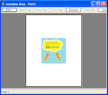 Preview of myname.bmp (WinXP)