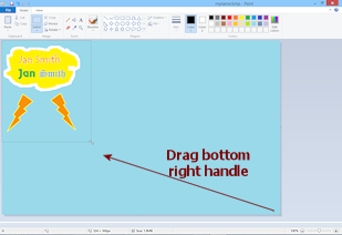 Resize the canvas by dragging the bottom right corner handle (Win8)