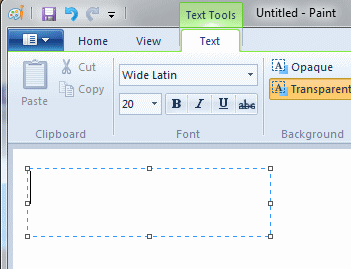 Paint- Text Tools (Win7)