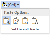 Button: Paste Options menu (Word 2013)