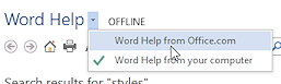 Help: Search button - search All Word (Word2013)