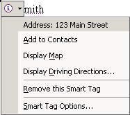 Menu: Smart Tag - Address