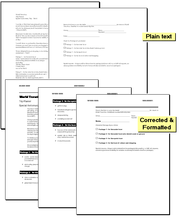 Document plain and formatted