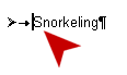Text- cursor to left of Snorkeling