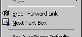 Menu- popup for first text box in a chain