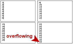 4 linked text boxes with overflow