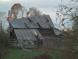 Photo: barn collapsing