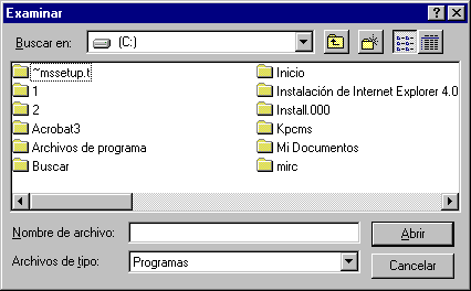 Diálogo: Examinar- Win95/98