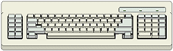 El teclado con llaves de función en la izquierda