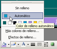 Botón: Relleno - paleta - color de Automático es azul