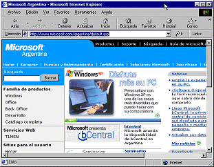 Internet Explorer - Microsoft Argentina site