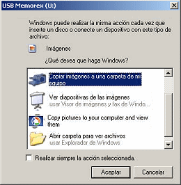 Diálogo: ¿Qué desea que haga Windows?