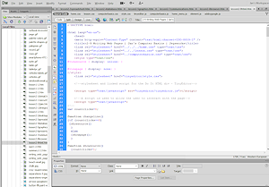HTML code window (Dreamweaver)