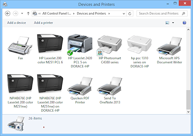 Devices and Printers window (Win8.1)