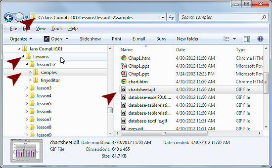Windows Explorer - Path to file (Windows 7)