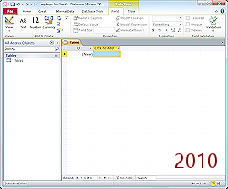 Blank Database with intial blank table (Access 2010)
