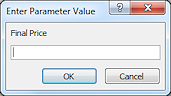 Dialog: Parameter - Final Price (Access 2010)