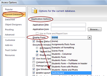MS Access Databases Using Your Repository to be Navigated by the Switchboard