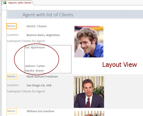 Layout View: Agents, with Clients