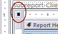 Design View: Select Report button (Access 2010)