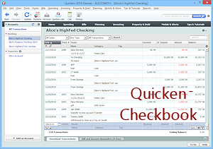Example: Quicken - checkbook software