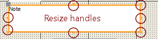 Resize handles on a control