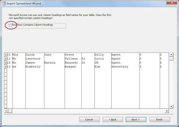 Dialog: Import Spreadsheet Wizard - step 1: Show Named Ranges