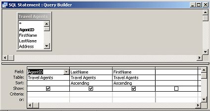 Query Builder: SQL for lookup wizard AgentID