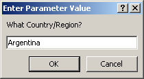 Dialog: Enter Parameter Value - Argentina