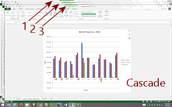 Windows in cascade (Excel 2013)
