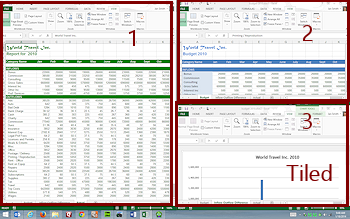 Tiled Excel windows (Excel 2013)