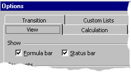 dialog for showing toolbars