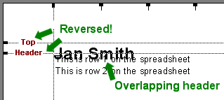 overlapping text