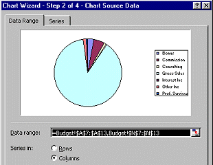 Dialog - Chart Wizard Step 2 - Data Range data