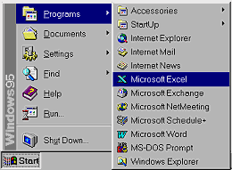 Start menu with Excel installed alone