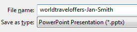 Dialog: Save As - file name and type (PowerPoint 2010)