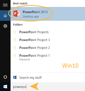 search > powerpoint (Win10)