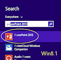 Search from Start screen for PowerPoint (Win8.1)