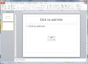 New default slide (PowerPoint 2010)