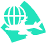 Clip art: Globe with plane