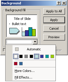 Dialog: Background - palette open