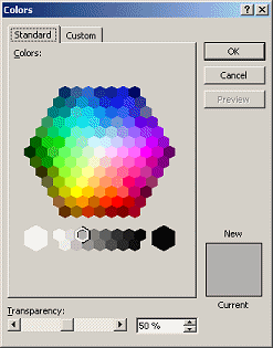 Dialog: Color - 50% transparent gray