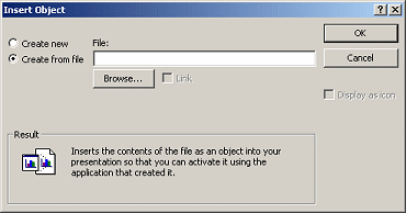 Dialog: Insert Object - Create from file