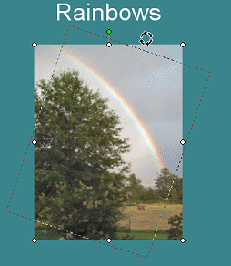 Example: rotating image shows dashed border outlining new location
