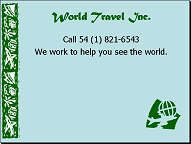 Last slide with font World Travel Inc.